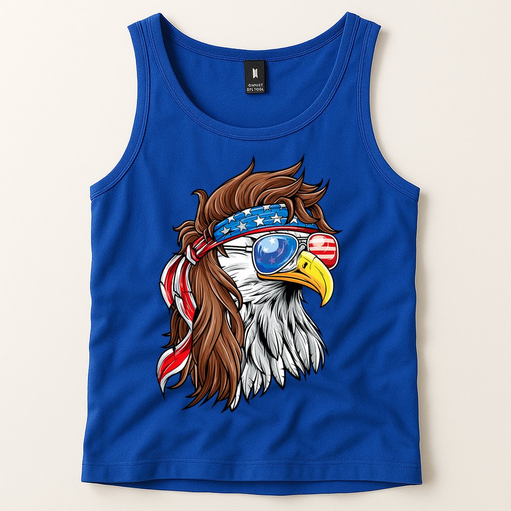 Patriotic Bald Eagle Mullet Usa American Flag 4th Of July Tank Top