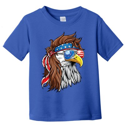 Patriotic Bald Eagle Mullet Usa American Flag 4th Of July Toddler T-Shirt