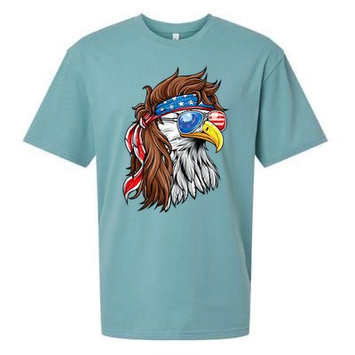 Patriotic Bald Eagle Mullet Usa American Flag 4th Of July Sueded Cloud Jersey T-Shirt