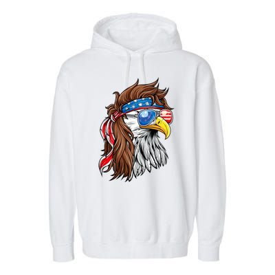 Patriotic Bald Eagle Mullet Usa American Flag 4th Of July Garment-Dyed Fleece Hoodie