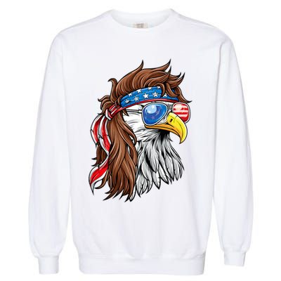 Patriotic Bald Eagle Mullet Usa American Flag 4th Of July Garment-Dyed Sweatshirt