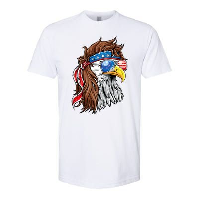 Patriotic Bald Eagle Mullet Usa American Flag 4th Of July Softstyle CVC T-Shirt