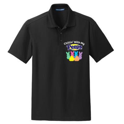 Peeps Black Easter Dry Zone Grid Polo