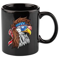 Patriotic Bald Eagle Mullet Usa American Flag 4th Of July Cool Gift 11oz C Handle Ceramic Mug
