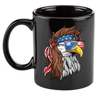 Patriotic Bald Eagle Mullet Usa American Flag 4th Of July Cool Gift 11oz C Handle Ceramic Mug