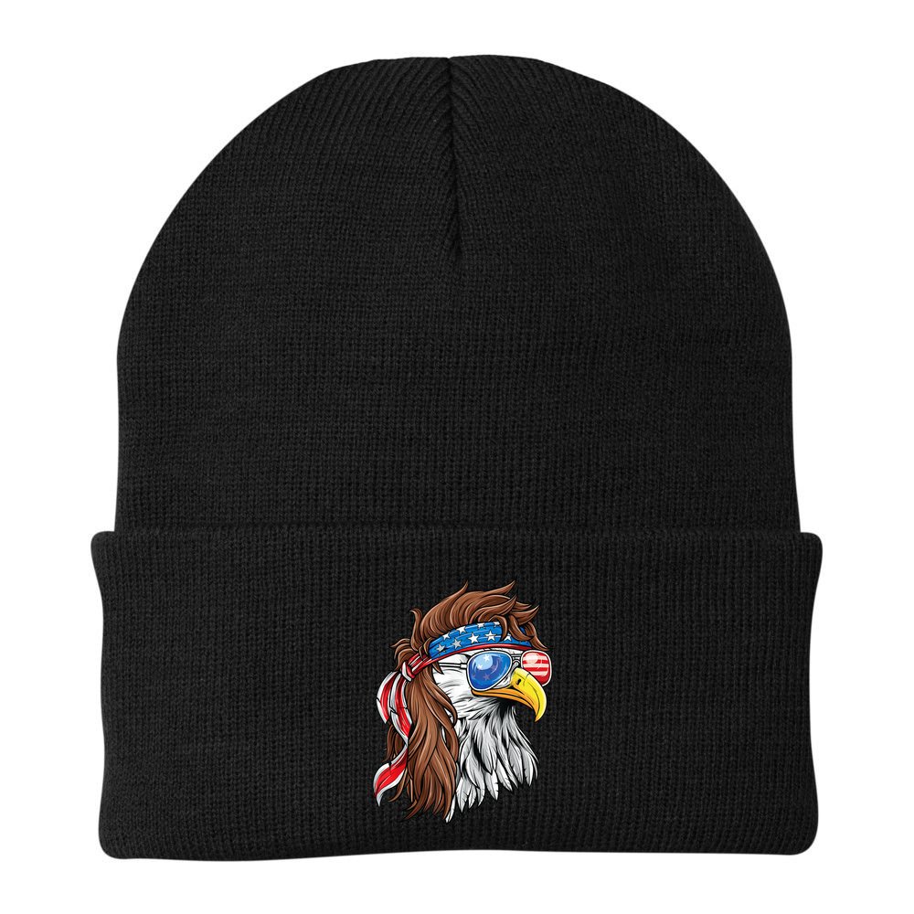 Patriotic Bald Eagle Mullet Usa American Flag 4th Of July Cool Gift Beanie
