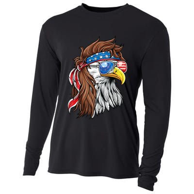 Patriotic Bald Eagle Mullet Usa American Flag 4th Of July Cool Gift Cooling Performance Long Sleeve Crew