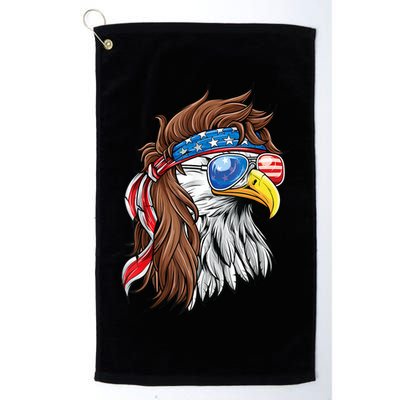 Patriotic Bald Eagle Mullet Usa American Flag 4th Of July Cool Gift Golf Towel