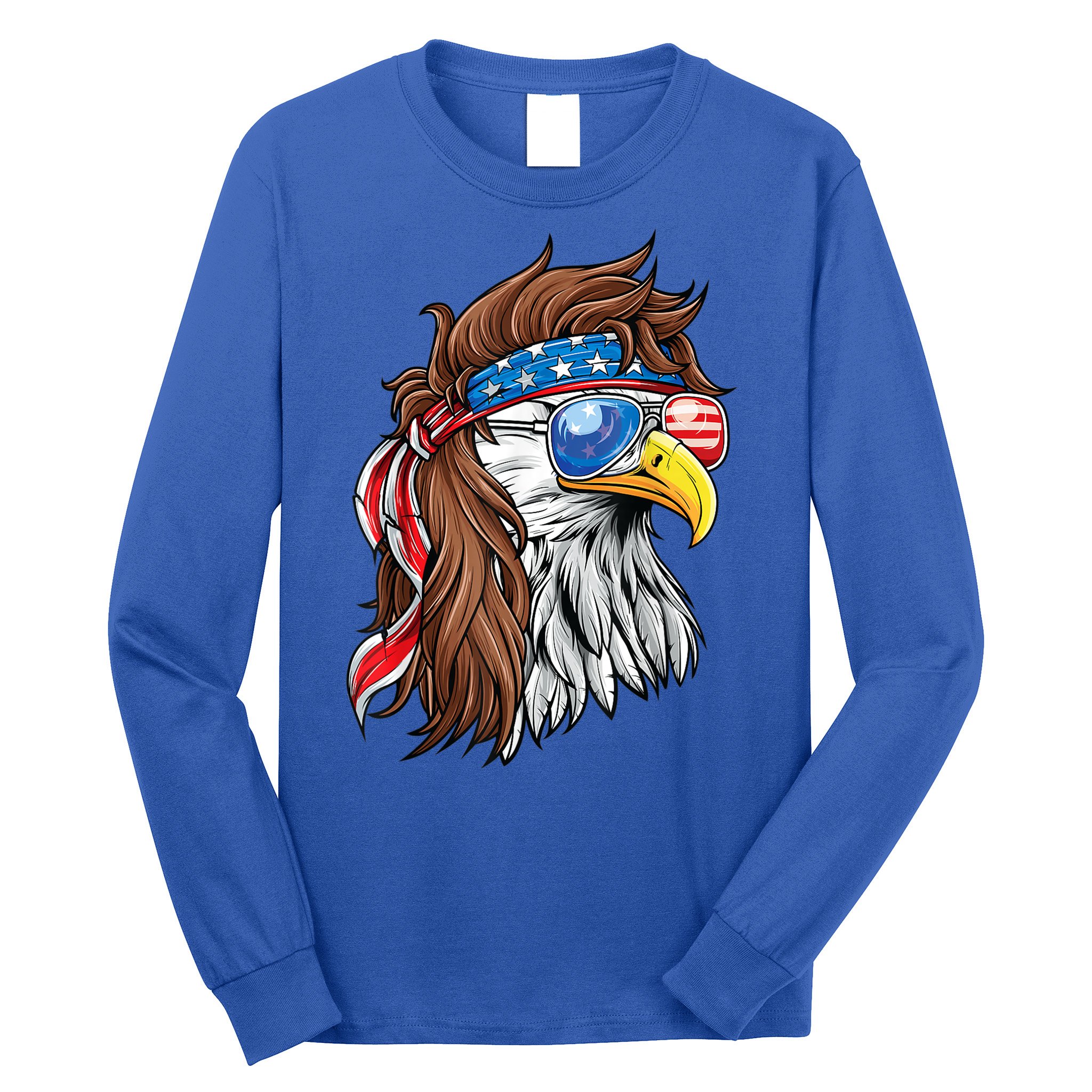 Patriotic Bald Eagle Mullet Usa American Flag 4th Of July Cool Gift Long Sleeve Shirt