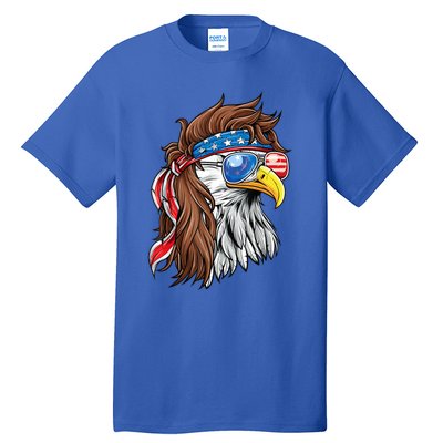 Patriotic Bald Eagle Mullet Usa American Flag 4th Of July Cool Gift Tall T-Shirt