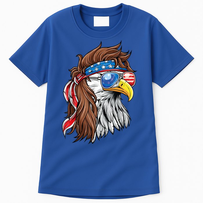 Patriotic Bald Eagle Mullet Usa American Flag 4th Of July Cool Gift Tall T-Shirt