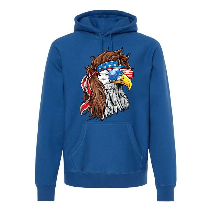 Patriotic Bald Eagle Mullet Usa American Flag 4th Of July Cool Gift Premium Hoodie