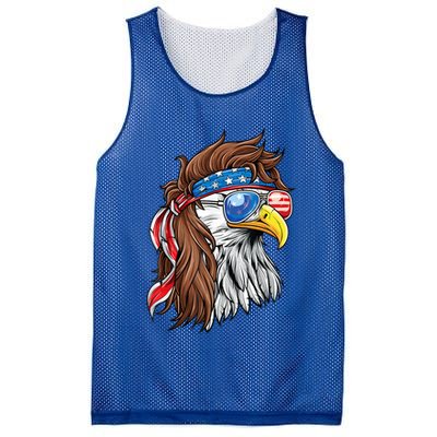Patriotic Bald Eagle Mullet Usa American Flag 4th Of July Cool Gift Mesh Reversible Basketball Jersey Tank