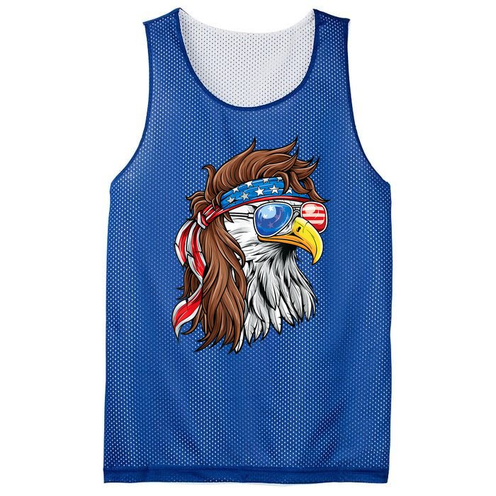 Patriotic Bald Eagle Mullet Usa American Flag 4th Of July Cool Gift Mesh Reversible Basketball Jersey Tank