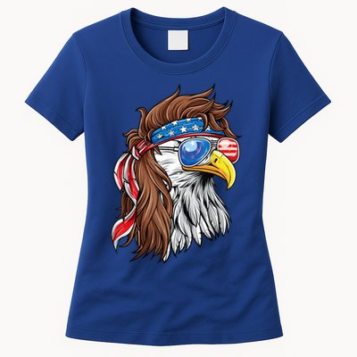 Patriotic Bald Eagle Mullet Usa American Flag 4th Of July Cool Gift Womens T-Shirt