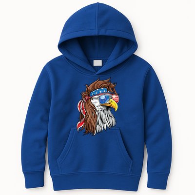 Patriotic Bald Eagle Mullet Usa American Flag 4th Of July Cool Gift Kids Hoodie