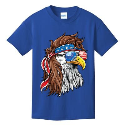Patriotic Bald Eagle Mullet Usa American Flag 4th Of July Cool Gift Kids T-Shirt