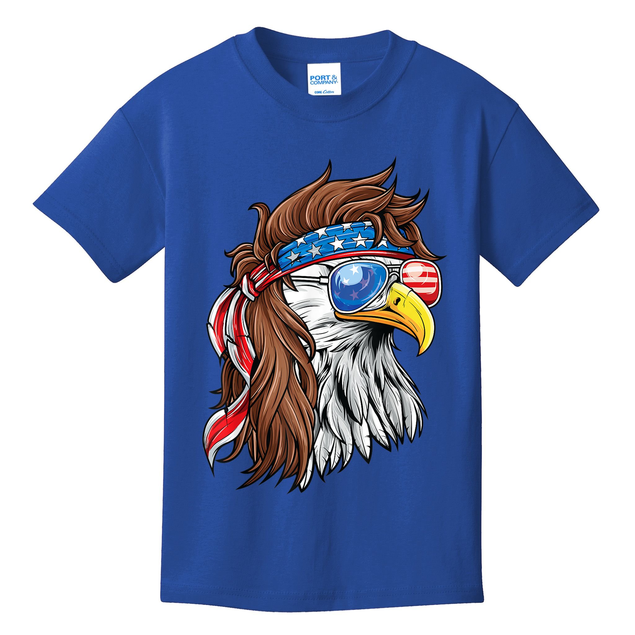 Patriotic Bald Eagle Mullet Usa American Flag 4th Of July Cool Gift Kids T-Shirt