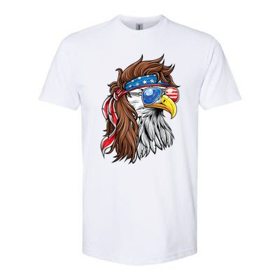 Patriotic Bald Eagle Mullet Usa American Flag 4th Of July Cool Gift Softstyle CVC T-Shirt