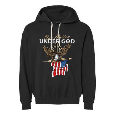 Patriotic Bald Eagle Usa American Flag 4th Of July Fourth Garment-Dyed Fleece Hoodie