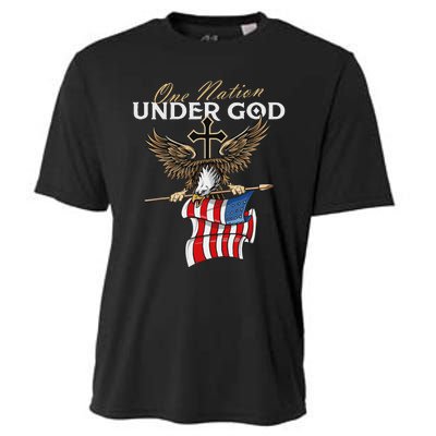 Patriotic Bald Eagle Usa American Flag 4th Of July Fourth Cooling Performance Crew T-Shirt