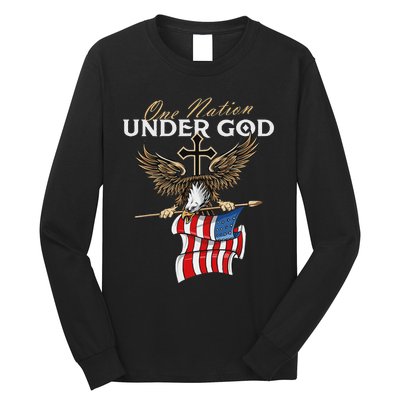 Patriotic Bald Eagle Usa American Flag 4th Of July Fourth Long Sleeve Shirt