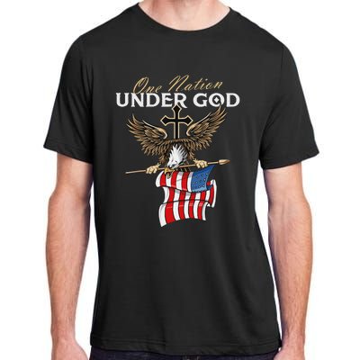 Patriotic Bald Eagle Usa American Flag 4th Of July Fourth Adult ChromaSoft Performance T-Shirt