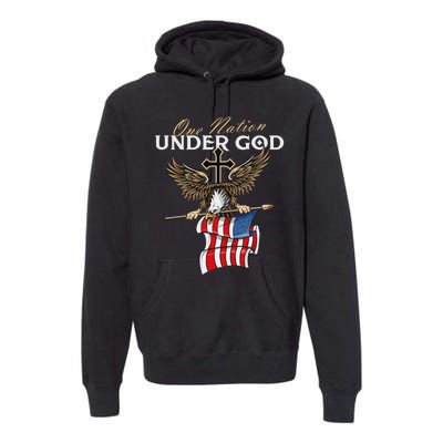 Patriotic Bald Eagle Usa American Flag 4th Of July Fourth Premium Hoodie