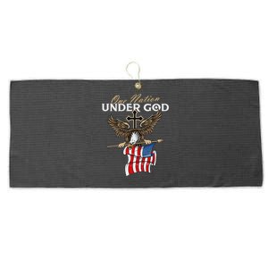 Patriotic Bald Eagle Usa American Flag 4th Of July Fourth Large Microfiber Waffle Golf Towel