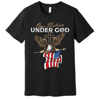 Patriotic Bald Eagle Usa American Flag 4th Of July Fourth Premium T-Shirt