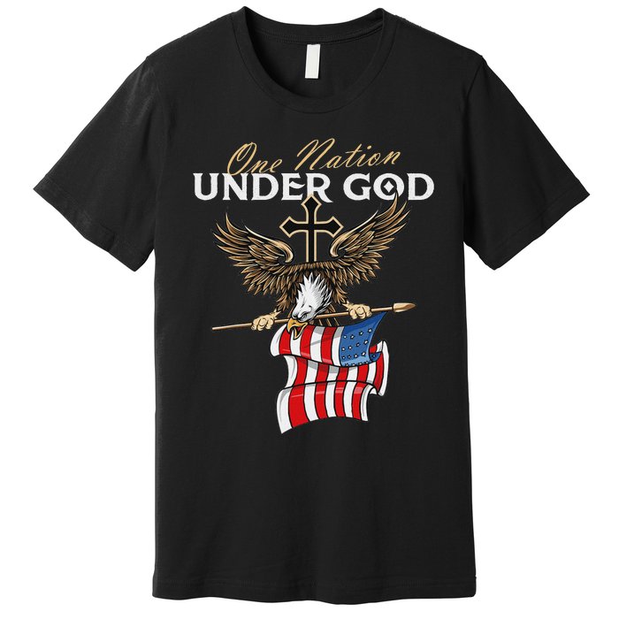 Patriotic Bald Eagle Usa American Flag 4th Of July Fourth Premium T-Shirt