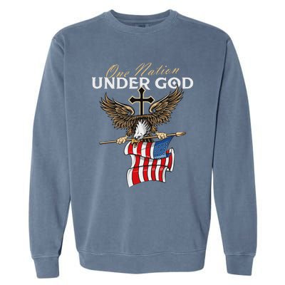 Patriotic Bald Eagle Usa American Flag 4th Of July Fourth Garment-Dyed Sweatshirt