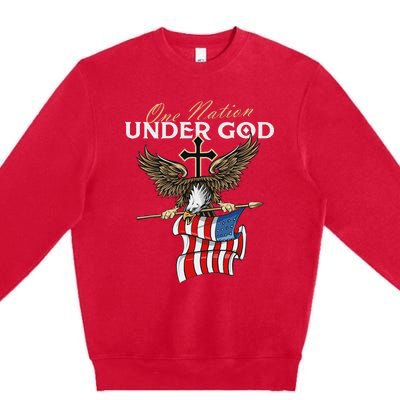 Patriotic Bald Eagle Usa American Flag 4th Of July Fourth Premium Crewneck Sweatshirt