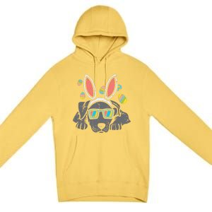 Pitbull Bunny Ears Glasses Easter Eggs Cute Dog Owner Lover Premium Pullover Hoodie