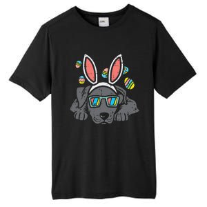 Pitbull Bunny Ears Glasses Easter Eggs Cute Dog Owner Lover Tall Fusion ChromaSoft Performance T-Shirt