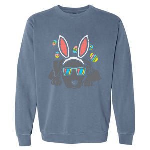 Pitbull Bunny Ears Glasses Easter Eggs Cute Dog Owner Lover Garment-Dyed Sweatshirt