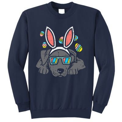 Pitbull Bunny Ears Glasses Easter Eggs Cute Dog Owner Lover Sweatshirt