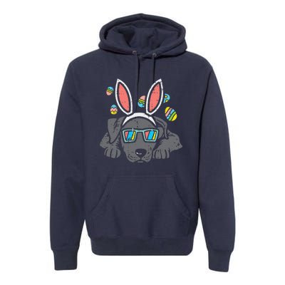 Pitbull Bunny Ears Glasses Easter Eggs Cute Dog Owner Lover Premium Hoodie