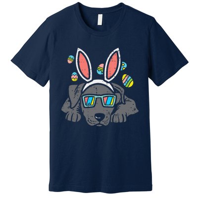 Pitbull Bunny Ears Glasses Easter Eggs Cute Dog Owner Lover Premium T-Shirt