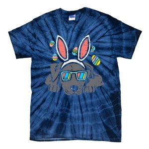 Pitbull Bunny Ears Glasses Easter Eggs Cute Dog Owner Lover Tie-Dye T-Shirt