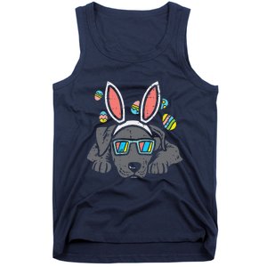 Pitbull Bunny Ears Glasses Easter Eggs Cute Dog Owner Lover Tank Top