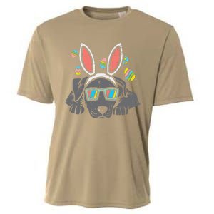 Pitbull Bunny Ears Glasses Easter Eggs Cute Dog Owner Lover Cooling Performance Crew T-Shirt