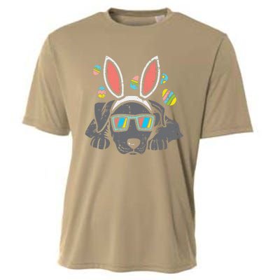 Pitbull Bunny Ears Glasses Easter Eggs Cute Dog Owner Lover Cooling Performance Crew T-Shirt