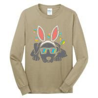 Pitbull Bunny Ears Glasses Easter Eggs Cute Dog Owner Lover Tall Long Sleeve T-Shirt