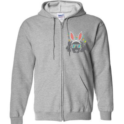 Pitbull Bunny Ears Glasses Easter Eggs Cute Dog Owner Lover Full Zip Hoodie