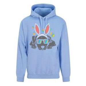 Pitbull Bunny Ears Glasses Easter Eggs Cute Dog Owner Lover Unisex Surf Hoodie