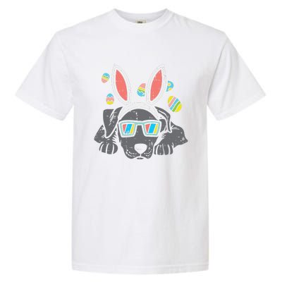 Pitbull Bunny Ears Glasses Easter Eggs Cute Dog Owner Lover Garment-Dyed Heavyweight T-Shirt