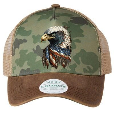 Patriotic Bald Eagle 4th Of JulyMen USA American Flag Legacy Tie Dye Trucker Hat