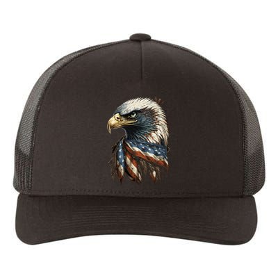 Patriotic Bald Eagle 4th Of JulyMen USA American Flag Yupoong Adult 5-Panel Trucker Hat