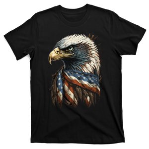 Patriotic Bald Eagle 4th Of JulyMen USA American Flag T-Shirt